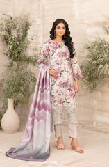 Tawakkal Fabrics Embroidered Zari Viscose Unstitched 3 Piece Suit - D-4879 - TF25SHAM - Light Purple - Winter Collection