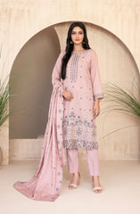 Tawakkal Fabrics Embroidered Karandi Suits Unstitched 3 Piece (Embroidered Fancy Shawl Dupatta) - D-4475 - Tareef