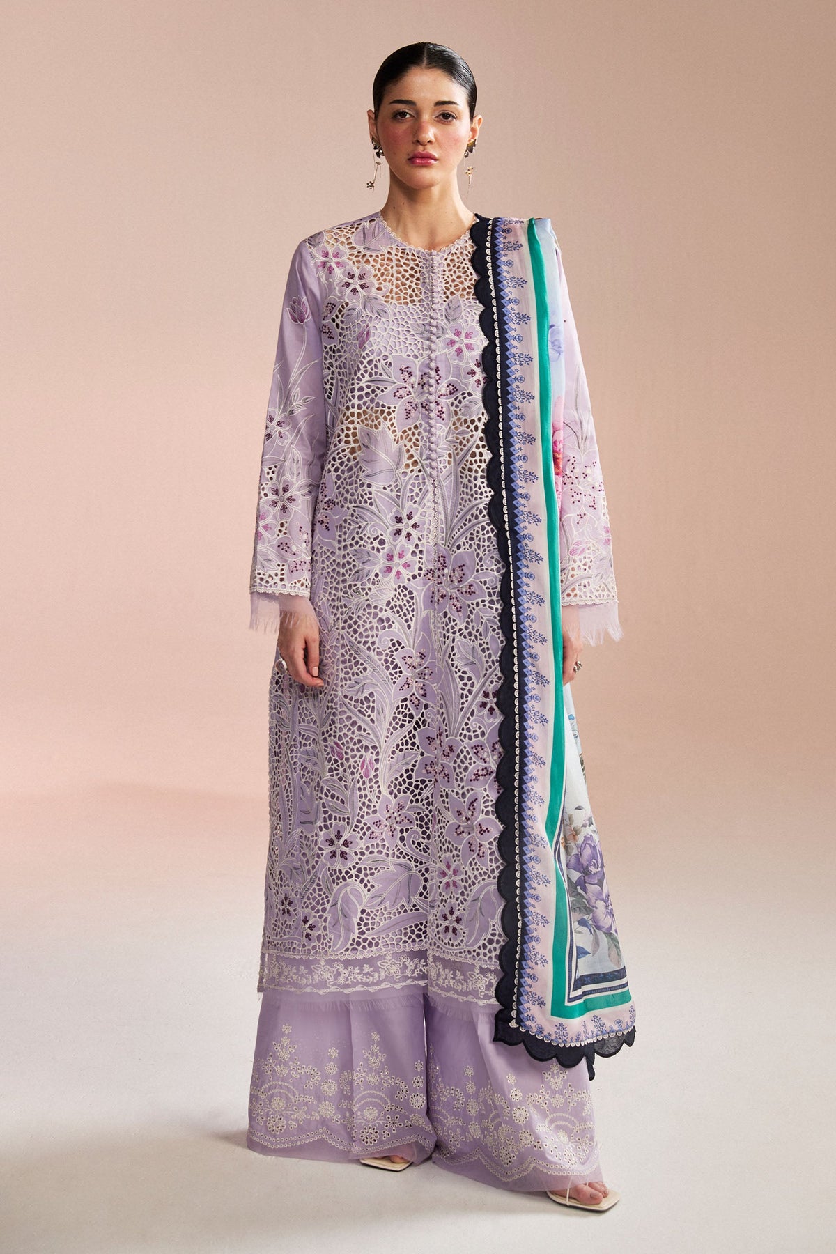 Zara Shahjahan Embroidered Lawn Suit Unstitched 3 Piece ZS25SL D-03 B Umi - Summer Collection