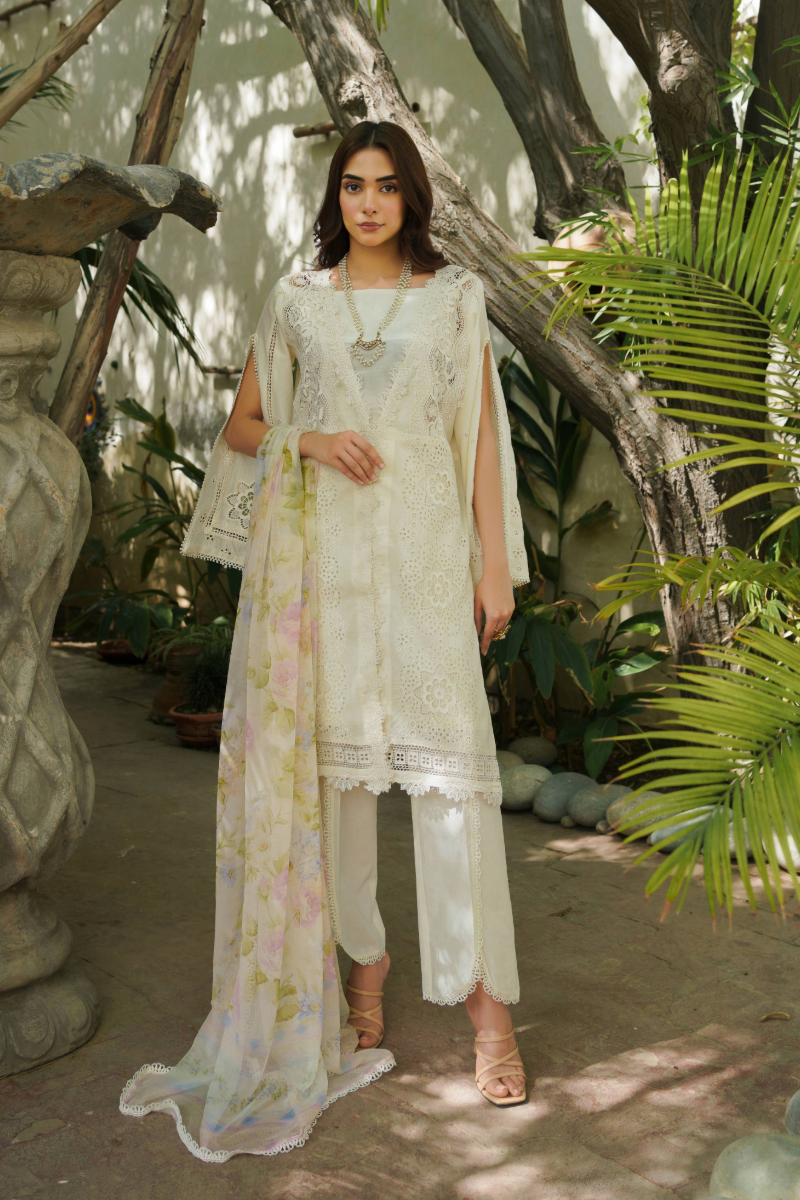 Manara Embroidered Lawn Suit Unstitched 3 Piece MNA24L ML-09 Motia - Luxury Collection