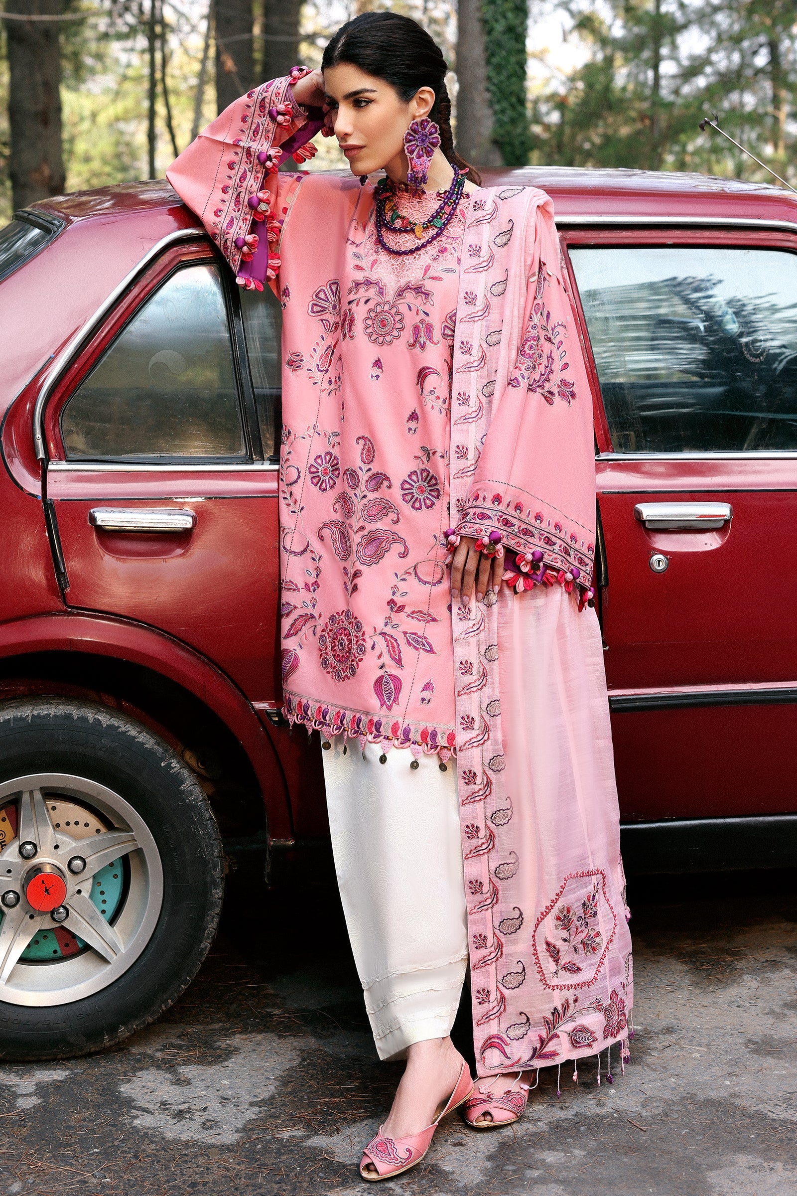 Zaha By Khadijah Shah Embroidered Lawn Suits Unstitched 3 Piece ZL25NL D-09 B Zariah - Summer Collection