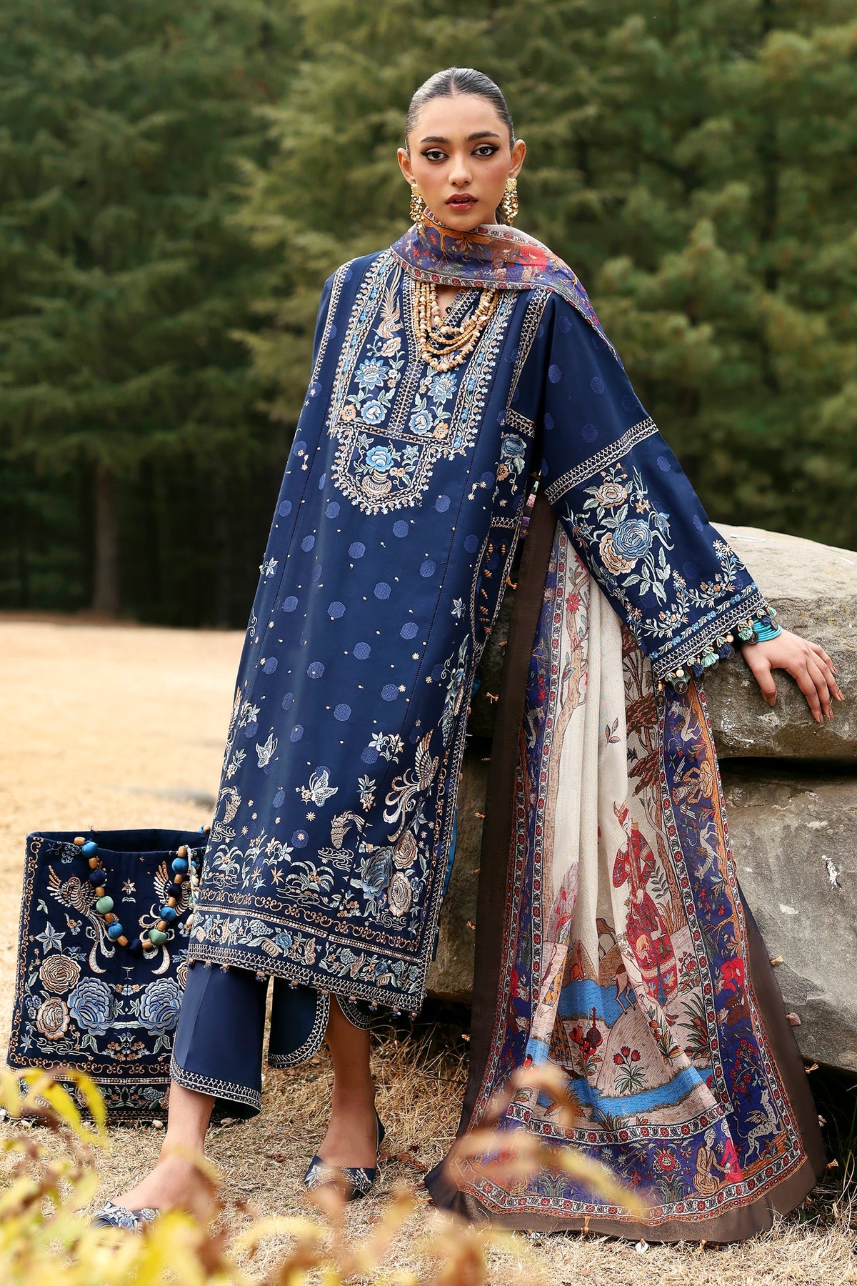 Zaha By Khadijah Shah Embroidered Lawn Suits Unstitched 3 Piece ZL25NL D-12 B Zuri - Summer Collection