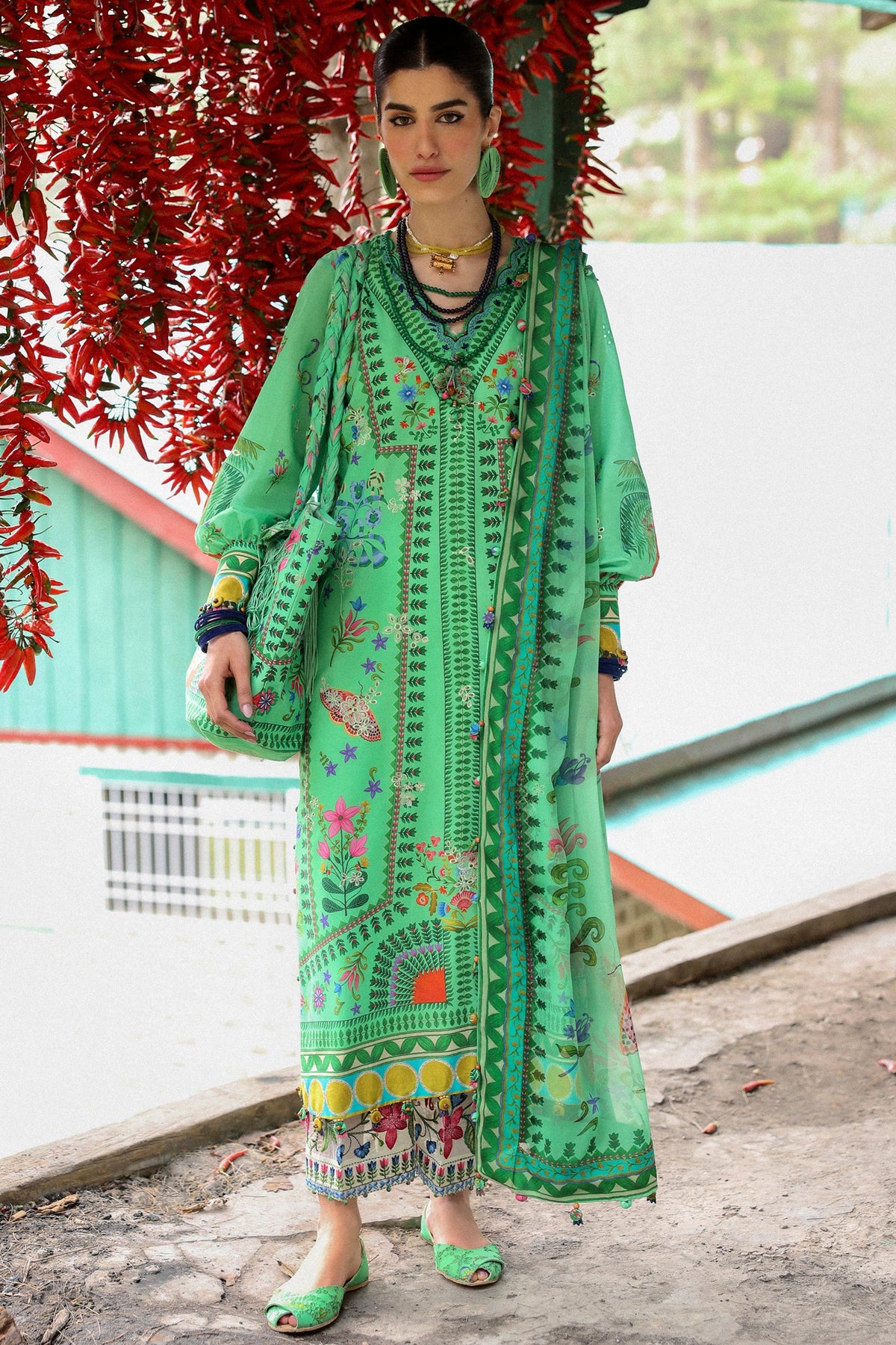 Zaha By Khadijah Shah Embroidered Lawn Suits Unstitched 3 Piece ZL25NL D-06 A Amani - Summer Collection