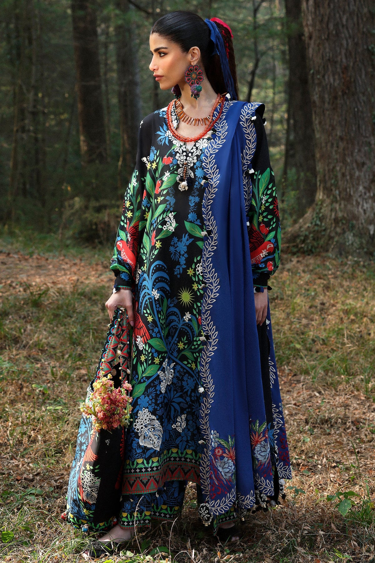 Zaha By Khadijah Shah Embroidered Lawn Suits Unstitched 3 Piece ZL25NL D-03 A White Solana - Summer Collection