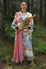 Zaha By Khadijah Shah Embroidered Lawn Suits Unstitched 3 Piece ZL25NL D-03 B White Solana - Summer Collection