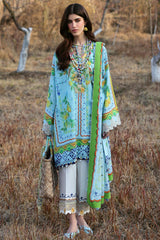 Zaha By Khadijah Shah Embroidered Lawn Suits Unstitched 3 Piece ZL25NL D-04 B Dahlia - Summer Collection