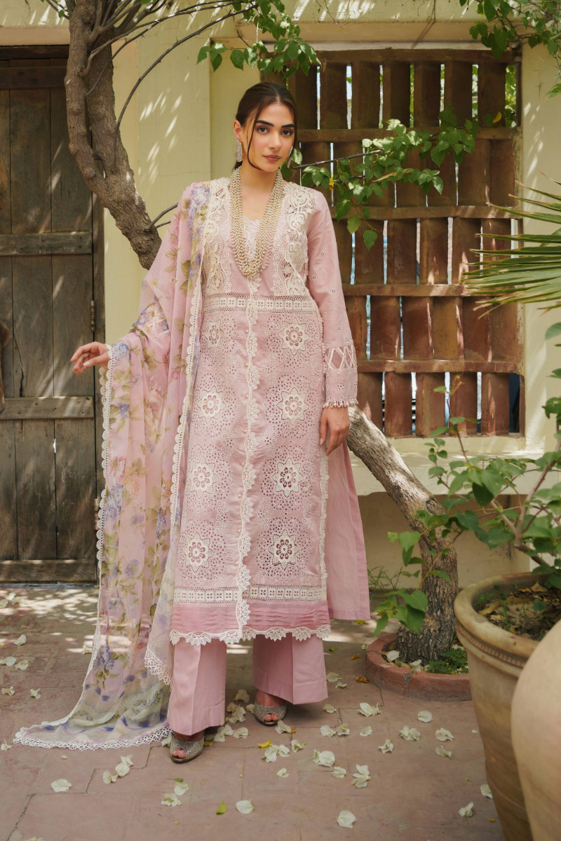Manara Embroidered Lawn Suit Unstitched 3 Piece MNA24L ML-08 Rozay - Luxury Collection