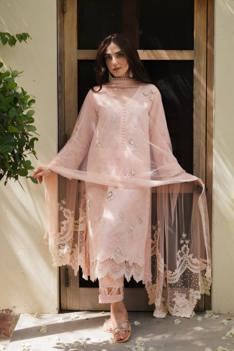 Manara Embroidered Lawn Suit Unstitched 3 Piece MNA24L ML-02 Primrose - Luxury Collection
