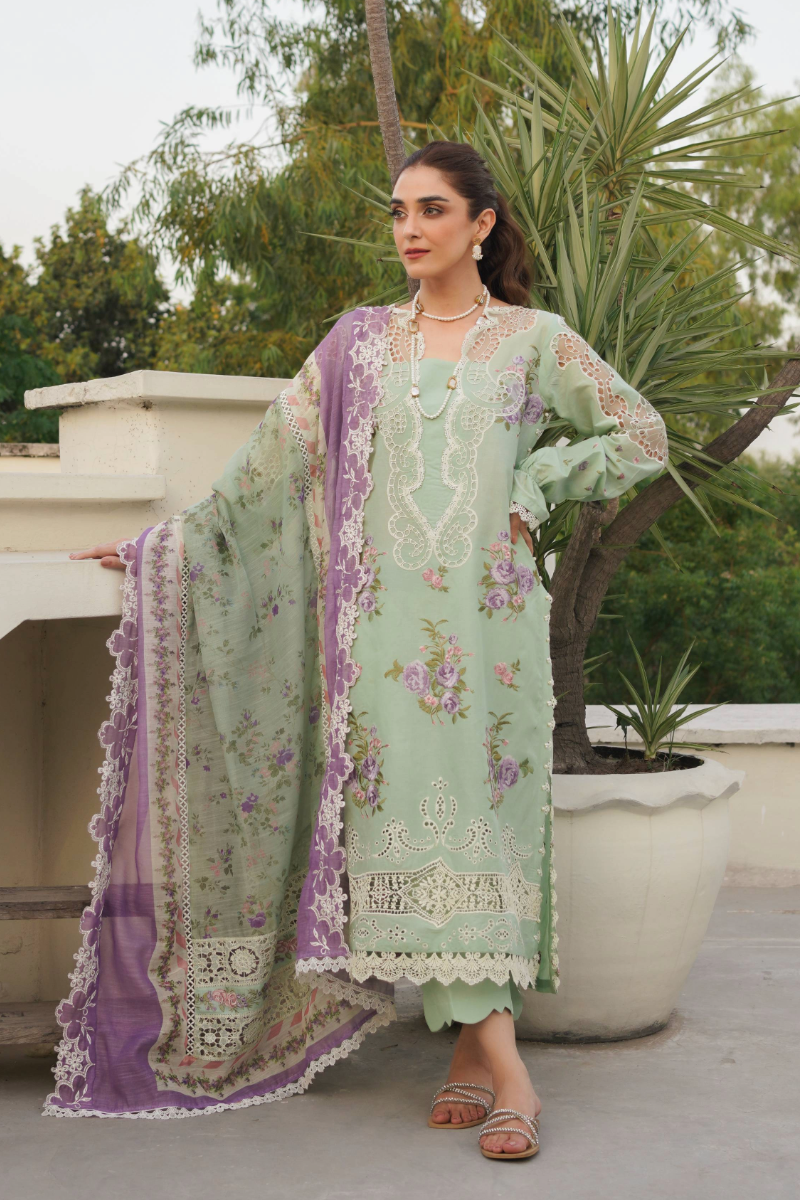 Manara Embroidered Lawn Suit Unstitched 3 Piece MNA24L ML-03 Amalia - Luxury Collection