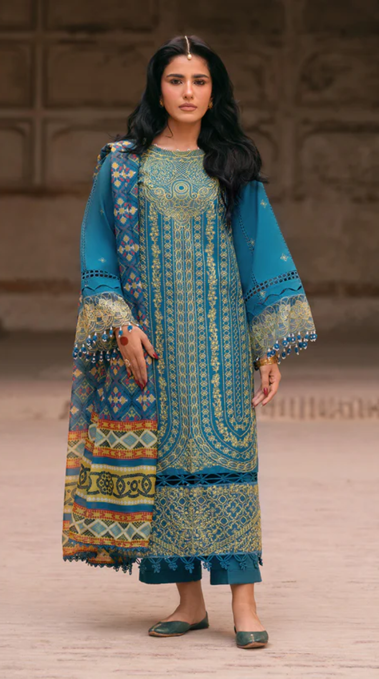 Mastani by Parishay Embroidered Lawn Suit Unstitched 3 Piece PR25IB MI-07 - Summer Collection