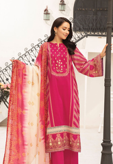 42101031-Gold Printed Super Fine Lawn, Silk-2PC