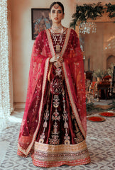 Noor By Saadia Asad Embroidered Raw Silk Suits Unstitched 3 Piece NSA22WD D3 Banafsheh - Wedding Collection