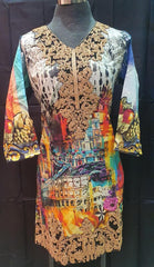Stitched Zoya Didi Lawn Embroidered Kurti - 17 (Size-Large)