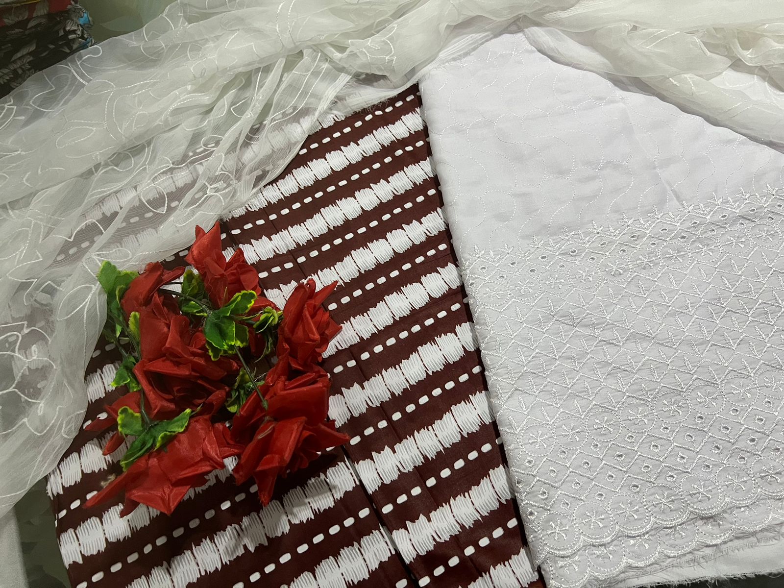 Exclusive Chunri Prints 3Pc Collection - ECP-01-Brown