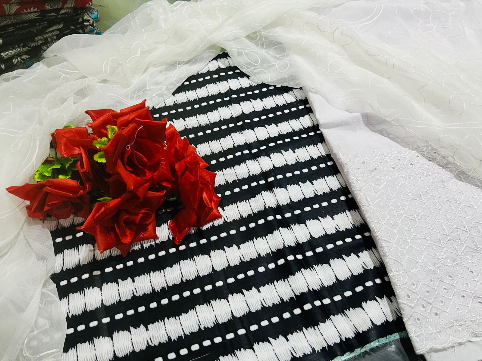 Exclusive Chunri Prints 3Pc Collection - ECP-01-Black