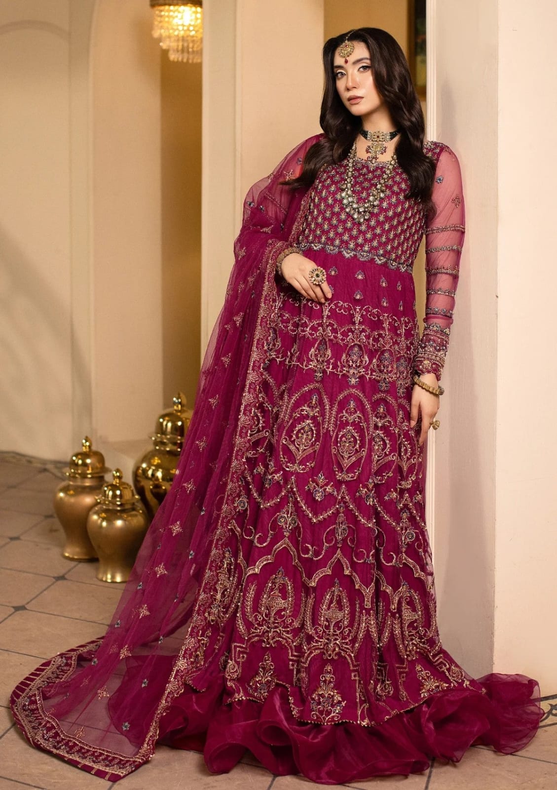Sidra Aleem - Raj Kumari Embroidered Wedding Suits Unstitched 4 Piece RK- D-01 – Wedding Collection-