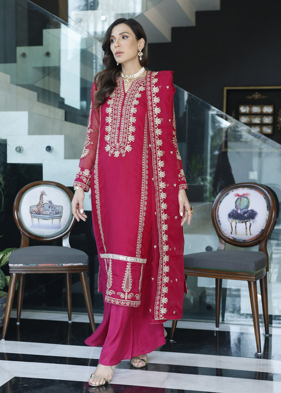 Merakish By Shahzeb Textiles Embroidered Khaddi Suits Unstitched 3 Piece ST22MK MR-C-V1-D9 - Magenta
