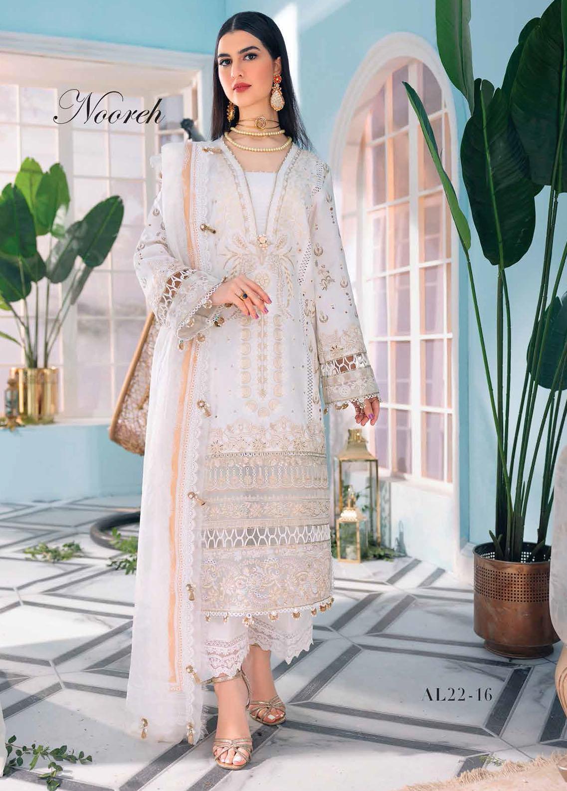 Afsana By Anaya Embroidered Lawn Suits Unstitched 3 Piece AKC22A AL22-16 Nooreh - Luxury Collection-