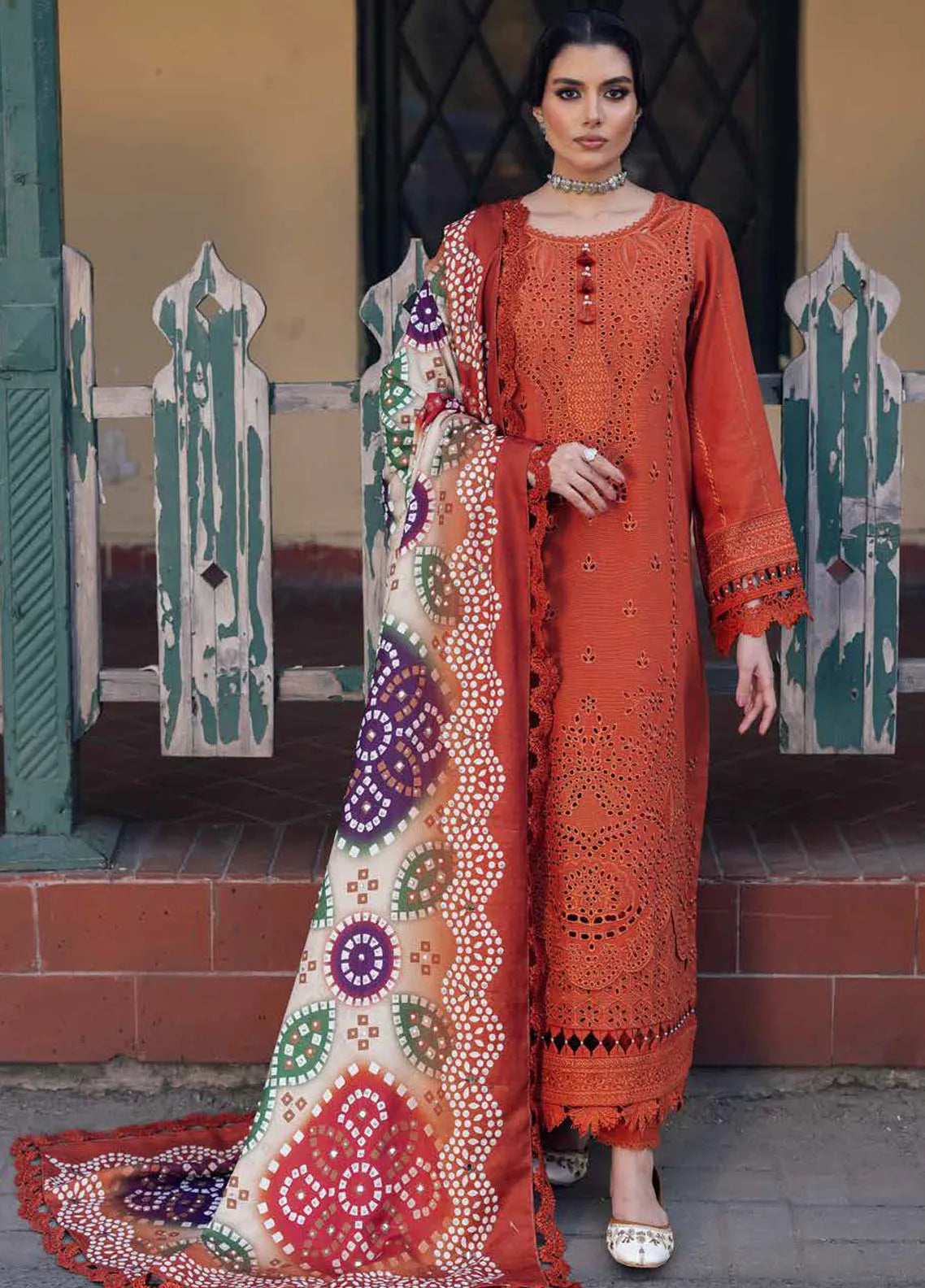 Nureh Embroidered Chikankari Khaddar Suit Unstitched 4 Piece Suit NU24CW NE-116 - Winter Collection