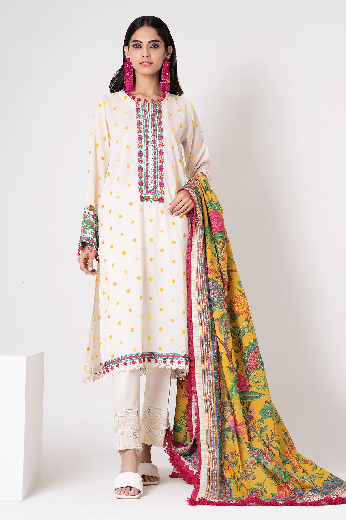 Khaadi Luxury Spring Summer Collection – BDT22306-White-3PC