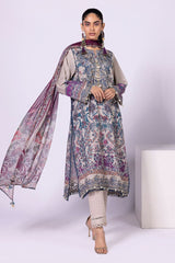 Khaadi Printed Embroidered Khaddar | Top Bottoms Dupatta - BK22415-GREY