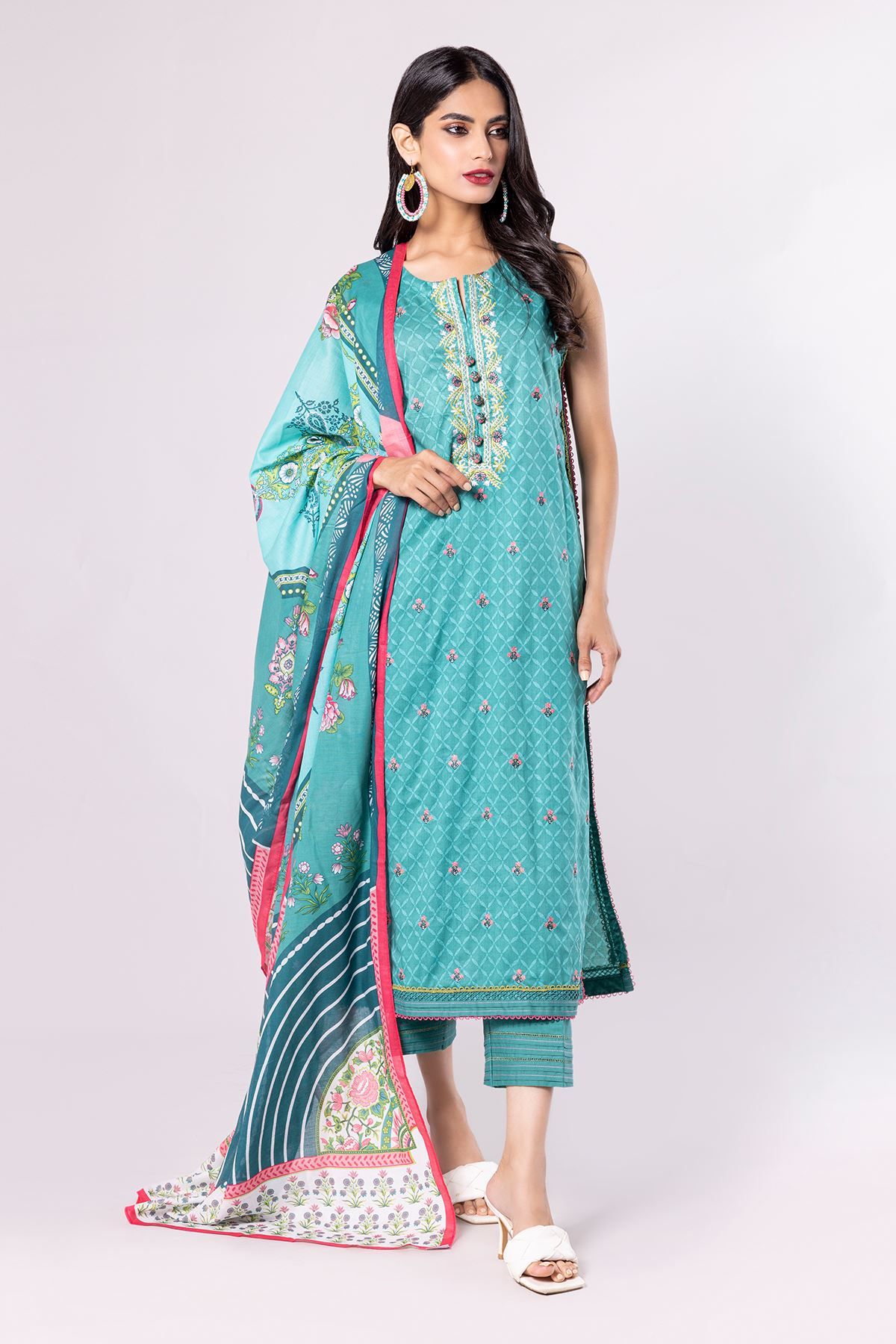 Khaadi Luxury Spring Summer Collection – BLA22313-Turquoise-3PC