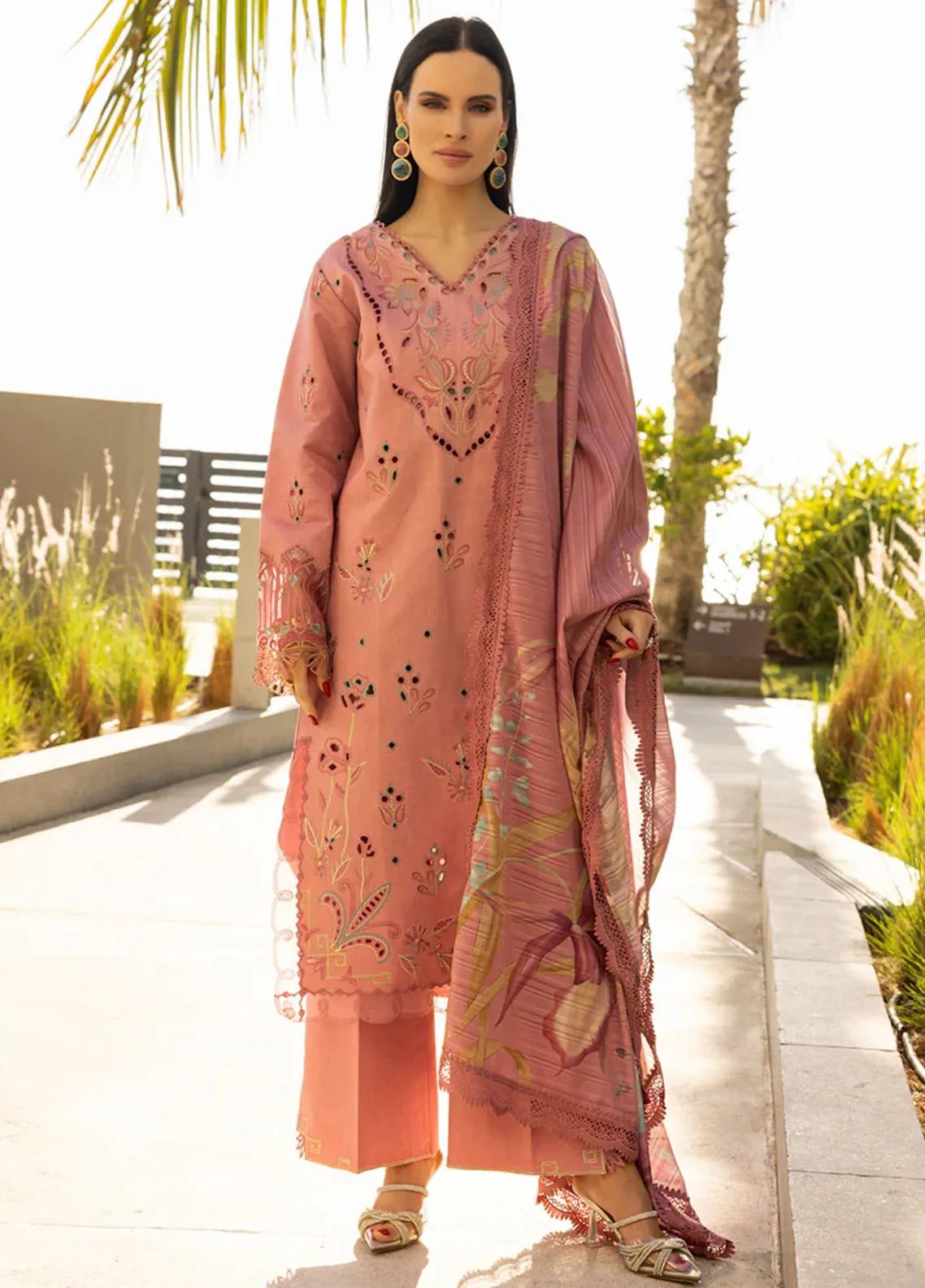 Carnation by Rang Rasiya Embroidered Lawn Suits Unstitched 3 Piece RR25CS D-09 Orchid - Summer Collection-