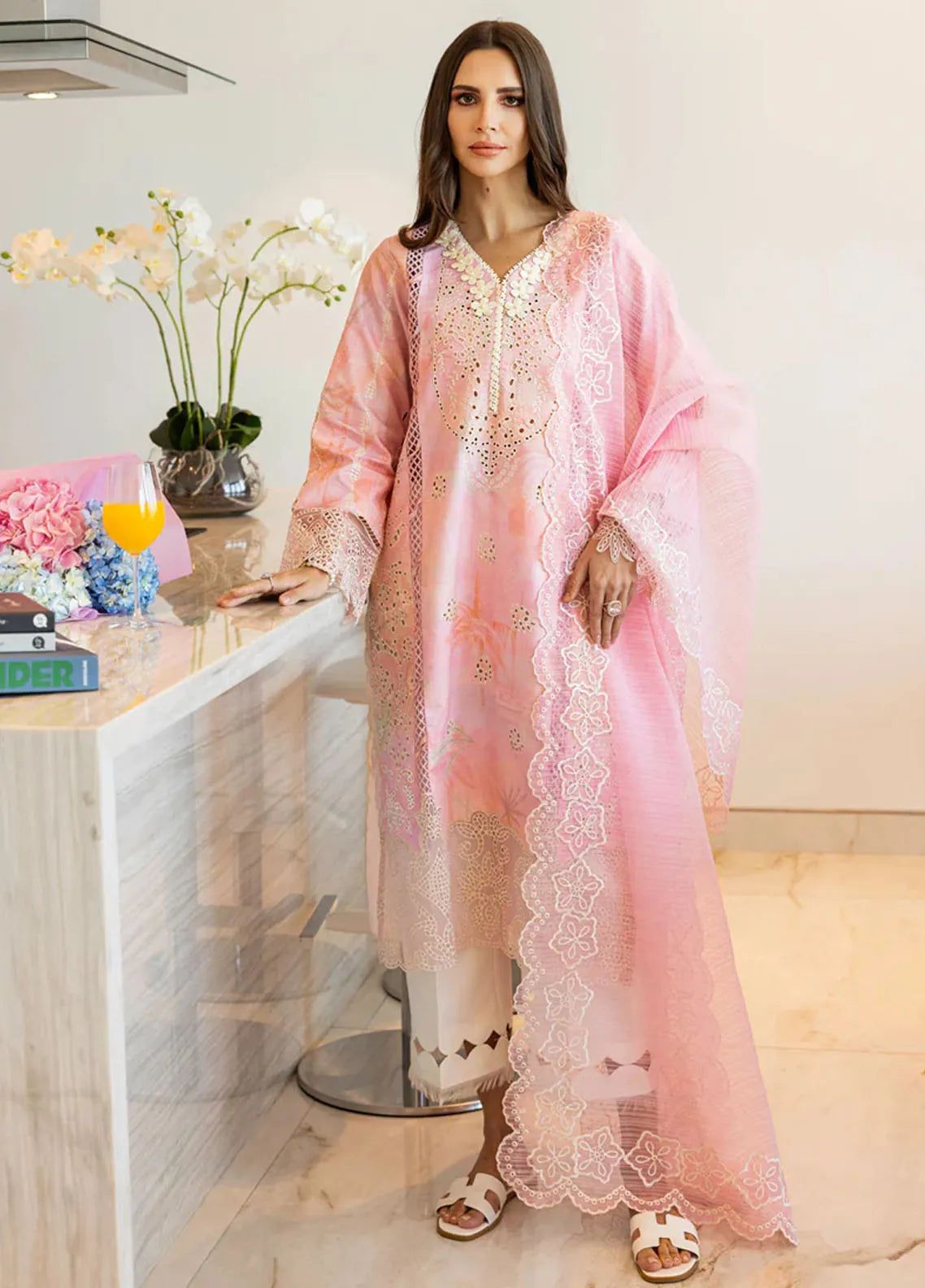 Carnation by Rang Rasiya Embroidered Lawn Suits Unstitched 3 Piece RR25CS D-11 Freesia - Summer Collection-