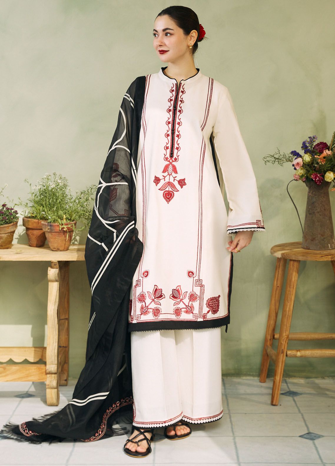 Coco By Zara Shahjahan Embroidered Jacquard Suits Unstitched 3 Piece CZS24L D-3A Gul Mohar