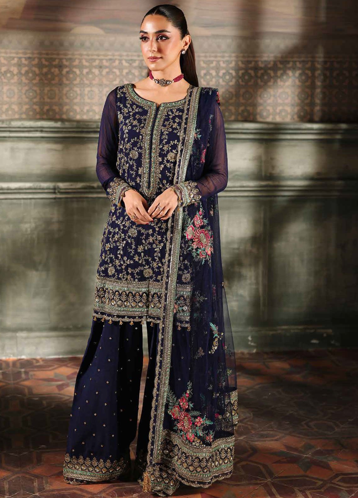 Dastan E Jashan by Charizma Embroidered Chiffon Suits Unstitched 4 Piece CRZ25DF DJW5-01 - Formals Collection