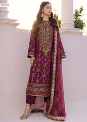 Dhanak Rang by Asim Jofa Embroidered Silk Unstitched Suit 3 Piece AJ24DR AJCF-05 - Festive Collection