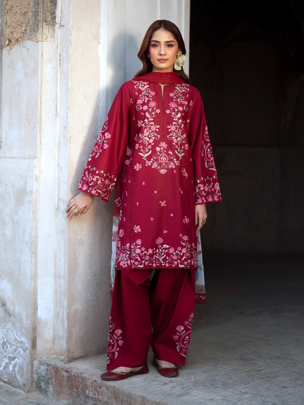Deyar - Rumi Luxury Unstitched Embroidered Lawn 3 Piece Suit - Dilkaar – Summer Collection