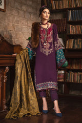 Maria B Luxury Winter Unstitched Linen DL-1002-Purple