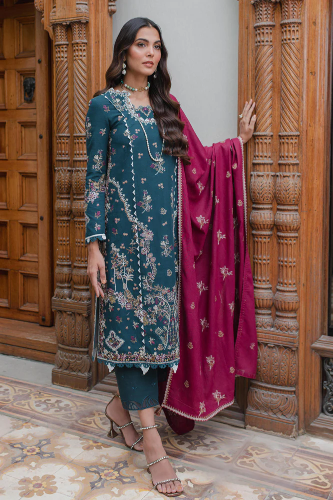 Qalamkar Embroidered Khaddar Suits Unstitched 3 Piece QLM23LW SC-06 Calista - Luxury Winter Collection