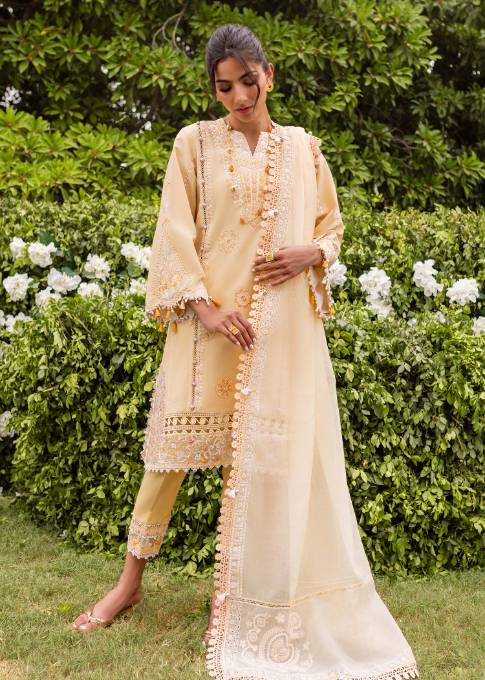 Sadaf Fawad Khan - Siraa Embroidered Lawn Suit Unstitched 3 Piece SDF24SL Zaphira A - Summer Collection-