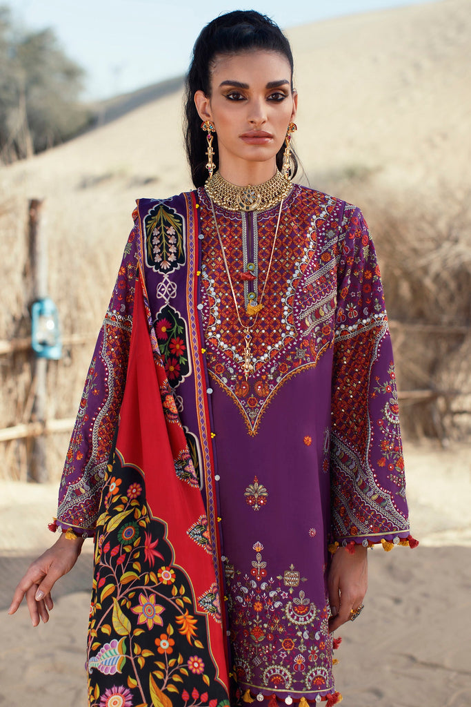 Elan Embroidered Lawn Suit Unstitched 3 Piece EL22S EL22-13A MIRZETA - Summer Collection