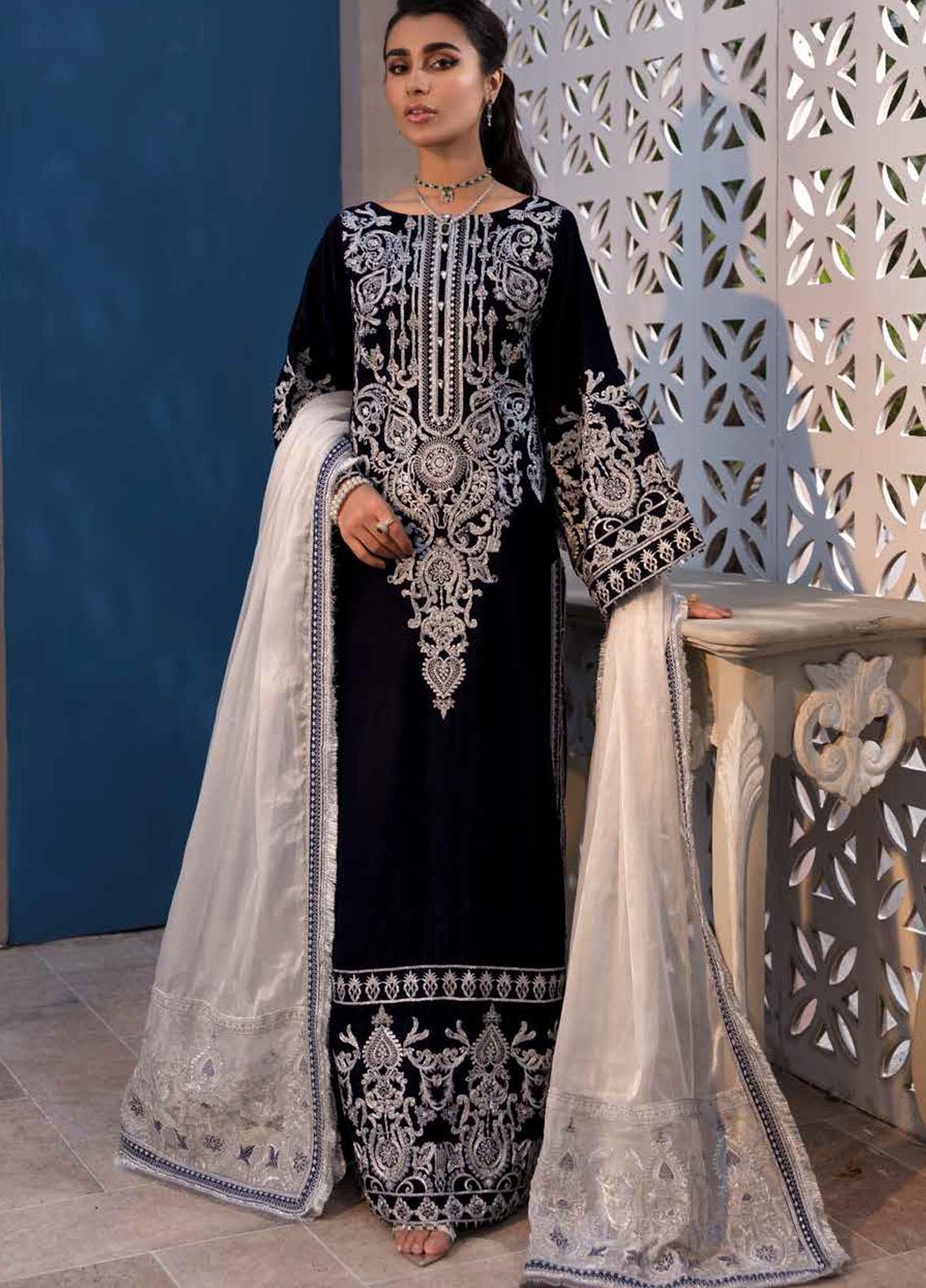 Emaan Adeel Luxury Embroidered Velvet Suits Unstitched 3 Piece EA21MM MK-006