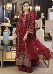 Merakish By Shahzeb Textiles Embroidered Chiffon Suits Unstitched 3 Piece ST24MK MR-C-V10- Aesthetic Maroon