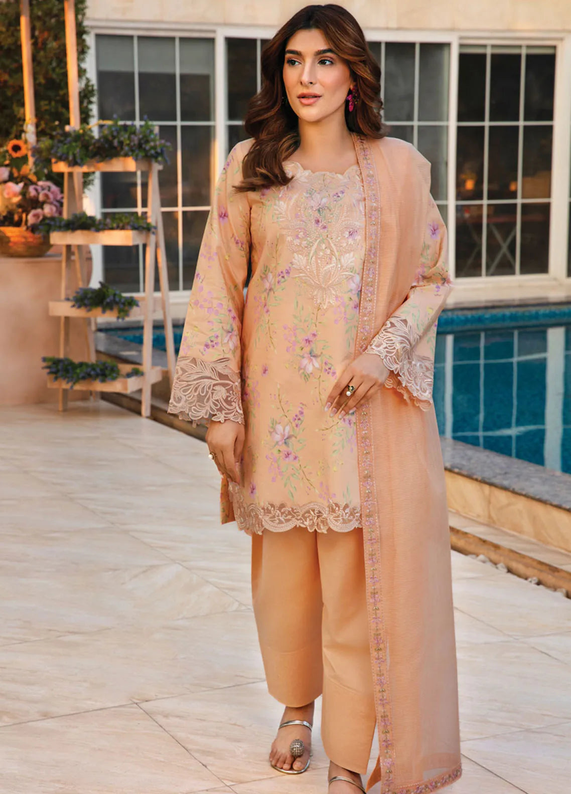 Rang Rasiya - Florence Embroidered Lawn Suit Unstitched 3 Piece RR25F D-04 Minahil - Summer Collection-