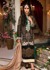Zardaan - Guzillek Embroidered Khaadi Net Unstitched 3 Piece Suit GZK19ZD 02 Poetic Dream - Luxury Collection