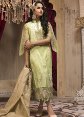 Zardaan - Guzillek Embroidered Organza Unstitched 3 Piece Suit GZK19ZD 03 Alluring Breeze - Luxury Collection
