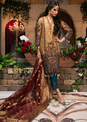 Zardaan - Guzillek Embroidered Khaadi Net Unstitched 3 Piece Suit GZK19ZD 04 Vivid Essence - Luxury Collection