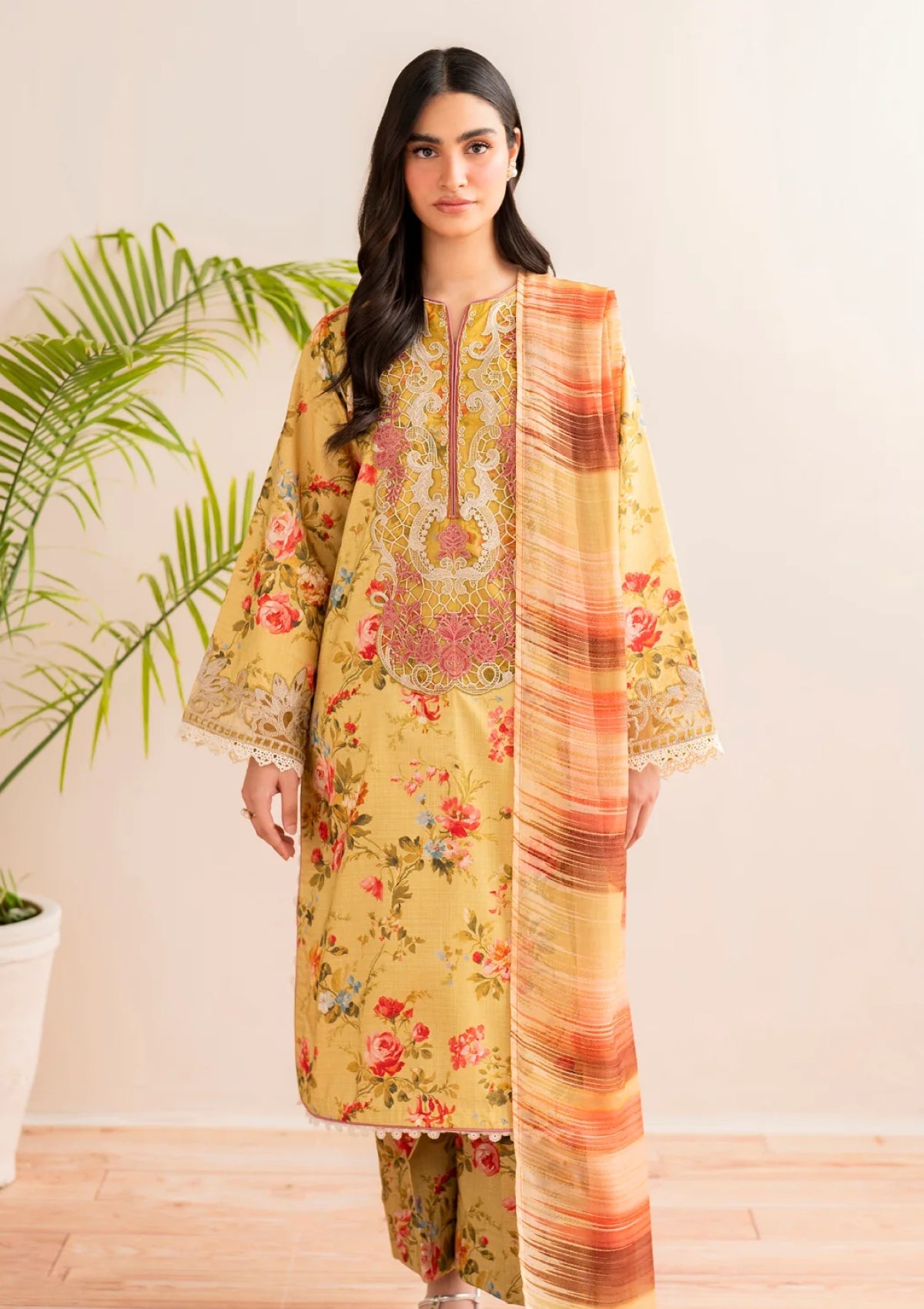 Xenia Embroidered Lawn Suit Unstitched 3 Piece XE25LL D-02 Briar - Summer Collection