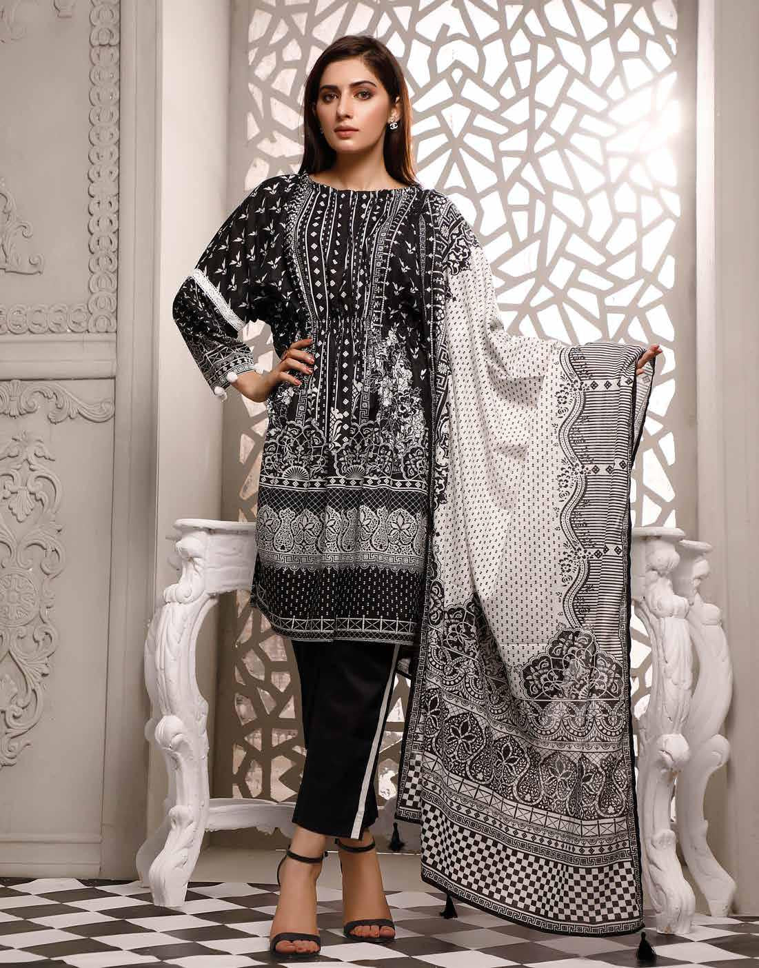 ZAVIYA BLACK & WHITE PRINTS - 03