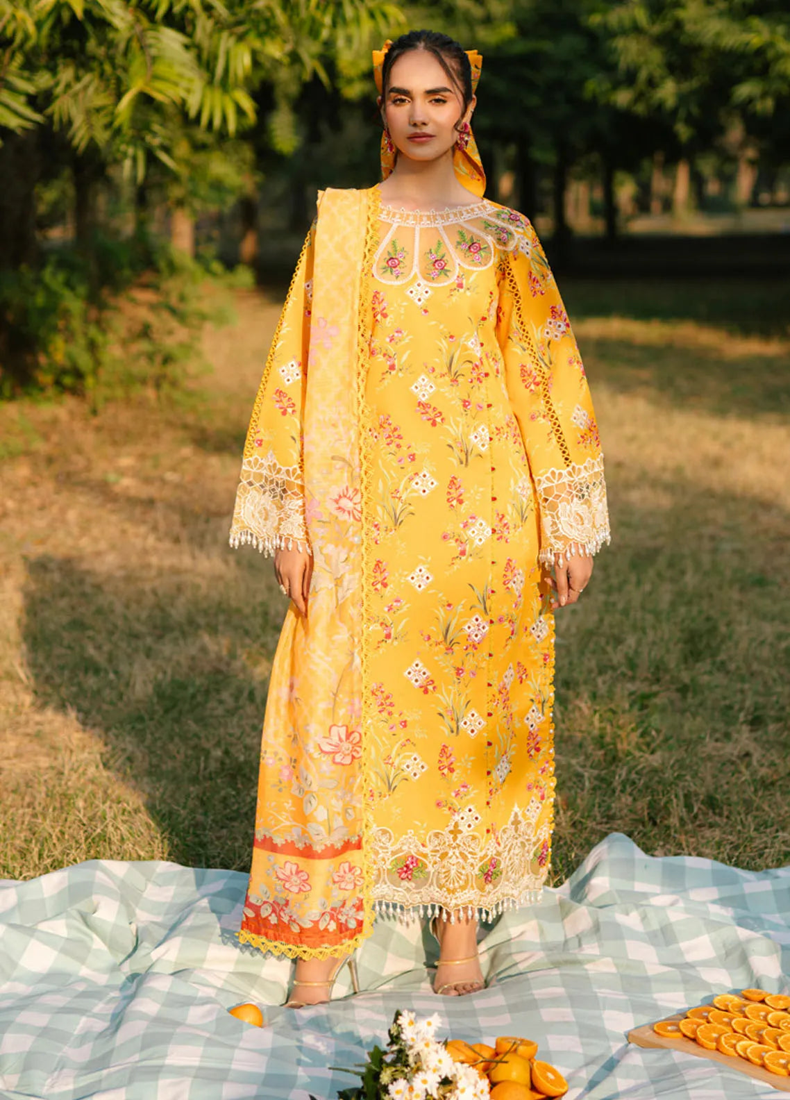Ivy Bloom by Parishay Embroidered Lawn Suit Unstitched 3 Piece PR25IB IVY-01 - Summer Collection-