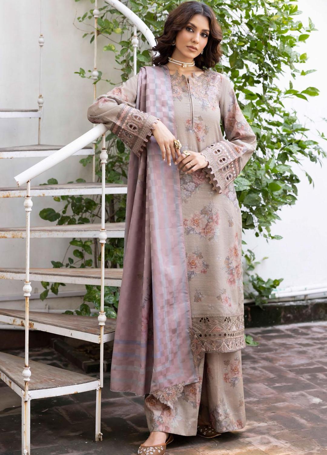 Jahanara By Iznik Embroidered Slub Suits Unstitched 3 Piece IZ23J IJK 02 Peyman - Winter Collection
