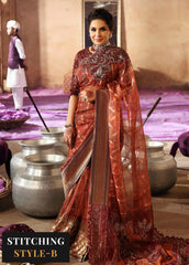 Nureh Embroidered Organza Suit Unstitched 4 Piece NU24J NL-71 Gehna - Formal Collection