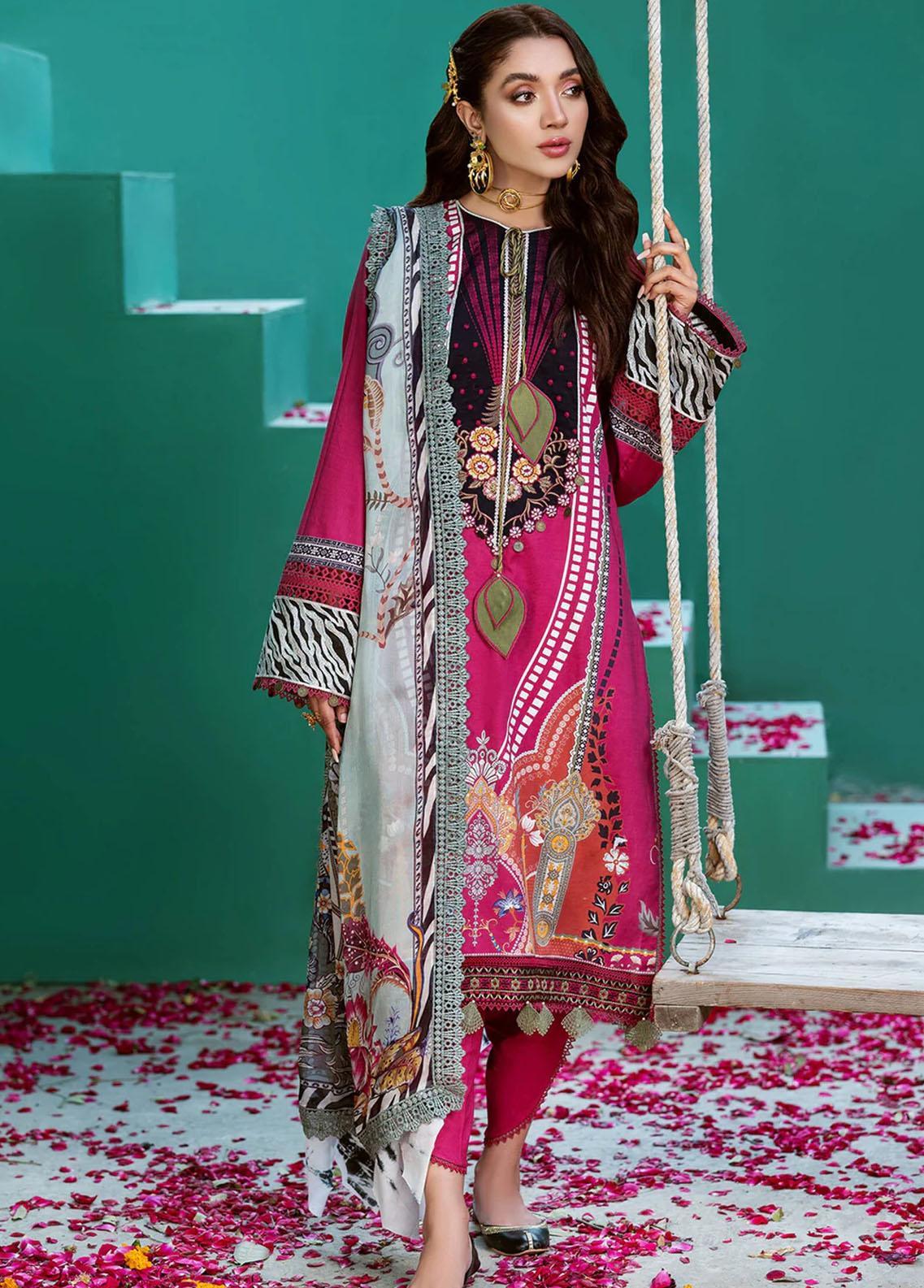 Shiza Hassan- Kinaar Khwaab Embroidered Lawn Suits Unstitched 3 Piece SH22KK KH-08 Dahleez - Spring / Summer Collection