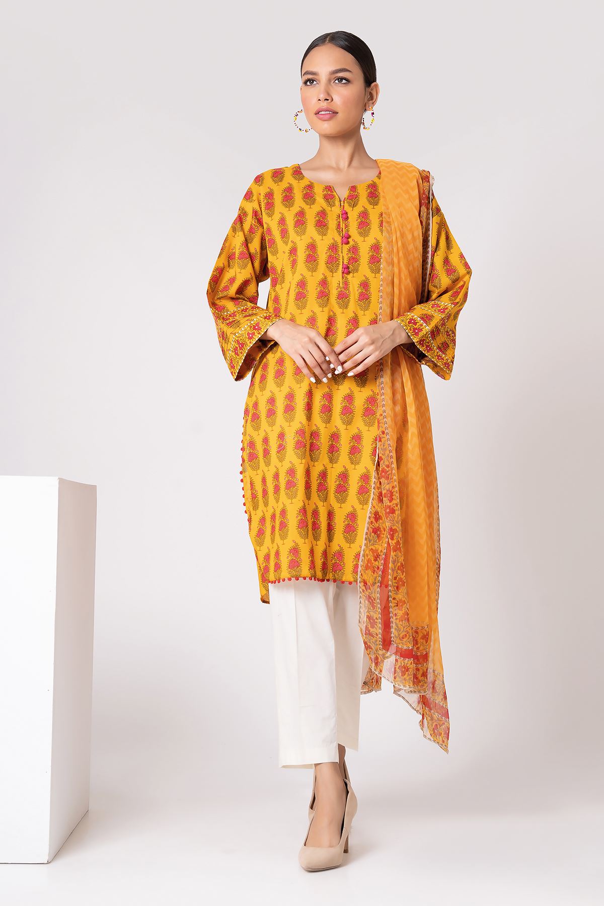 Khaadi Luxury Spring Summer Collection – LLA22343B-Yellow-2PC