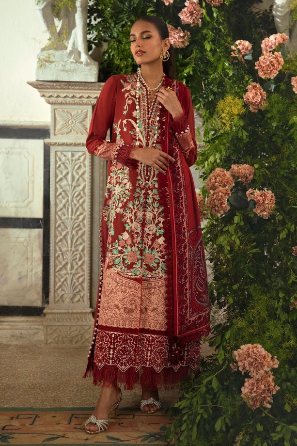 Sana Safinaz Embroidered Slub Suits Unstitched 3 Piece SS23MZ-V3 20A - Winter Collection